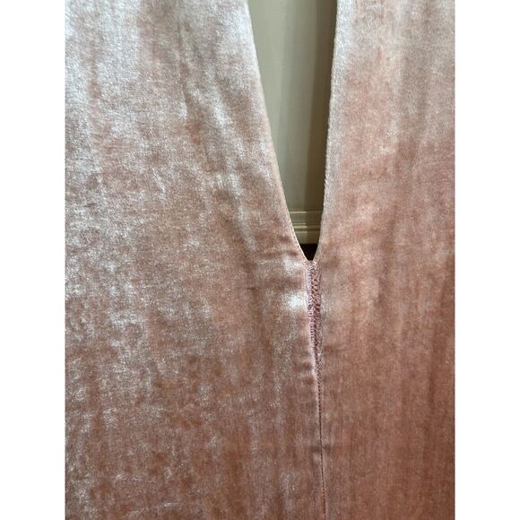 A.L.C Chocker Plunging V Neck Pink Velvet Elbow Sleeve Top Size‎ 8 Silk Blend - Picture 13 of 15